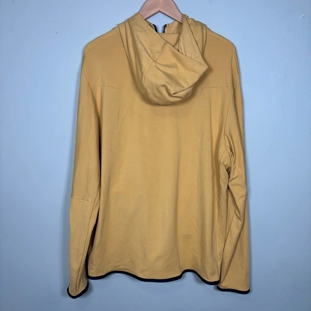 Nike Tech Full-Zip Lightweight Hooded Knit Jacket-Golden Yellow-Men XL